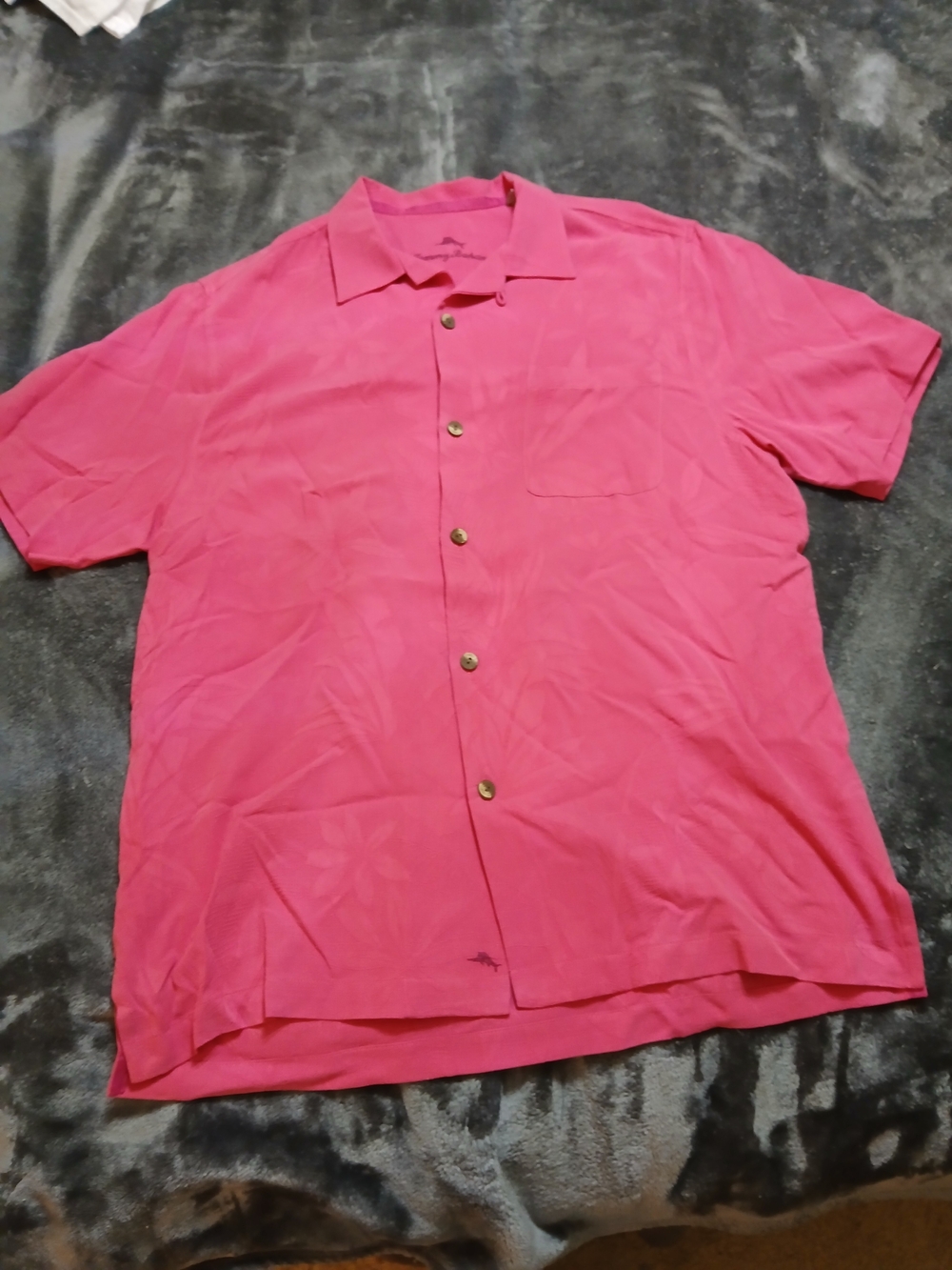 Tommy Bahama Men's Button-Down Camp Shirt in Bright Pink